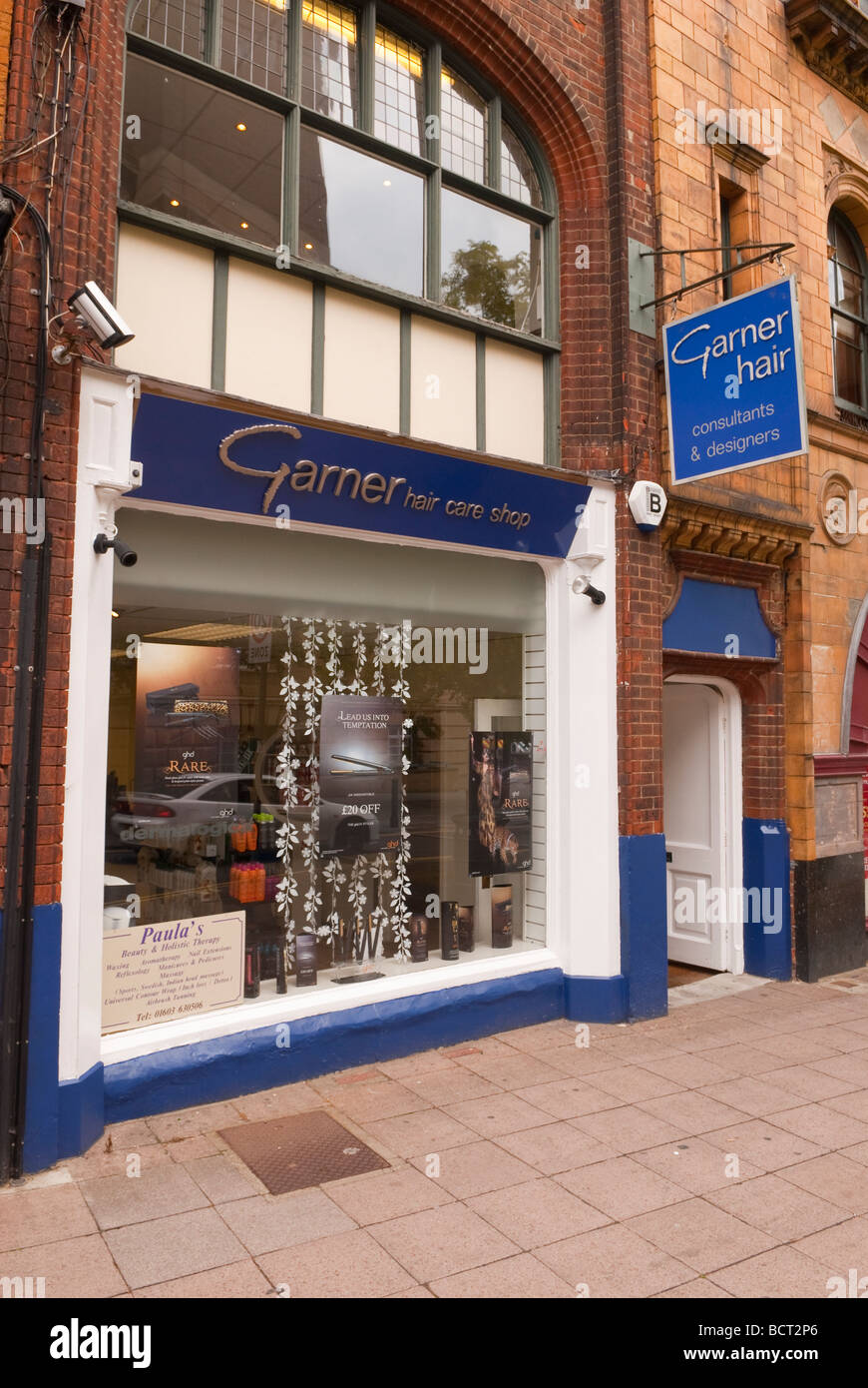 Garner Pflege Shop Shop und Friseur Friseursalon in Norwich Norfolk Uk Stockfoto