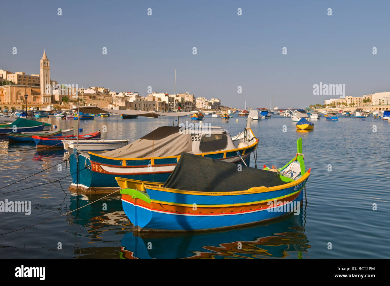 Angelboote/Fischerboote Marsaskala Hafen Malta Stockfoto