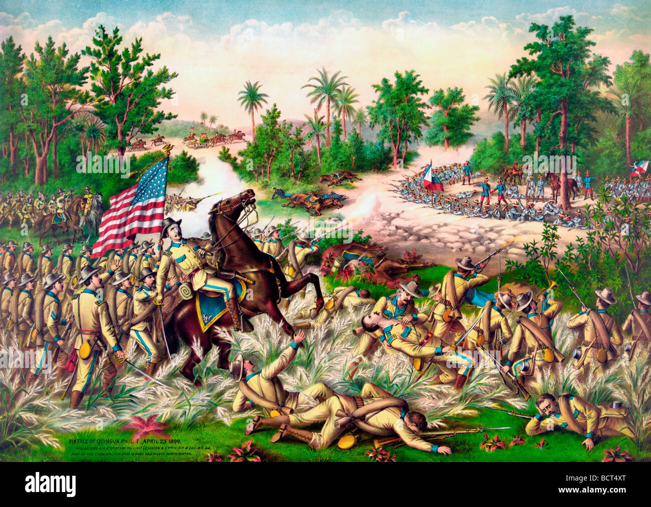 Schlacht von Quingua, Philippinen, 23. April 1899 während der Philippinen-amerikanischen Krieges Stockfoto