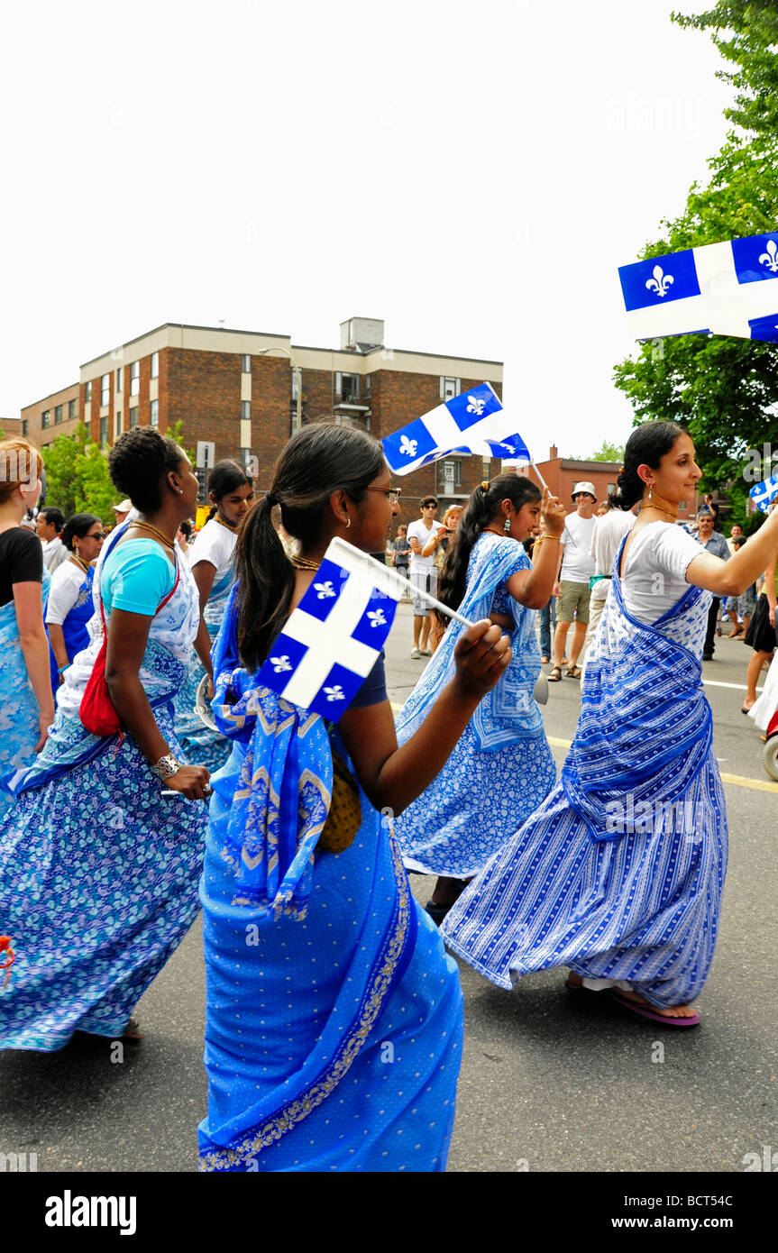 Ethnischer Gemeinschaften feiert Saint Jean-Baptiste Tag-Montreal Stockfoto
