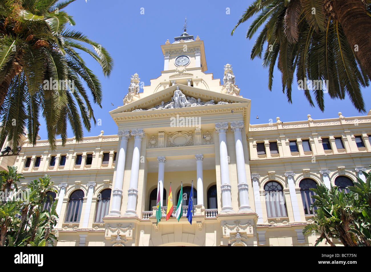 Ayuntamiento (Rathaus), Avenue de Cervantes, Malaga, Costa Del Sol, Provinz Malaga, Andalusien, Spanien Stockfoto