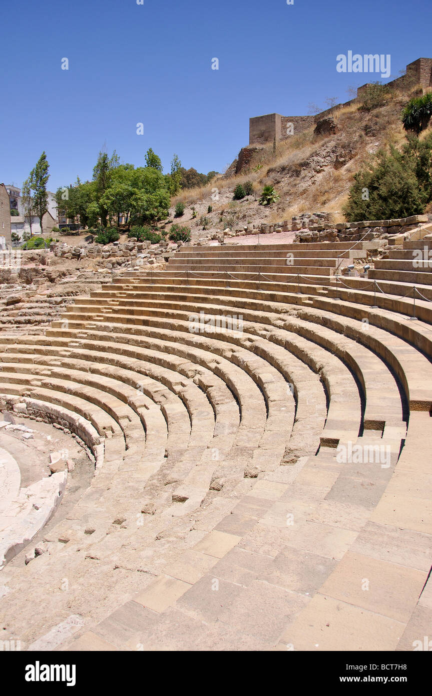 Römische Theater von Malaga, Malaga, Costa Del Sol, Provinz Malaga, Andalusien, Spanien Stockfoto