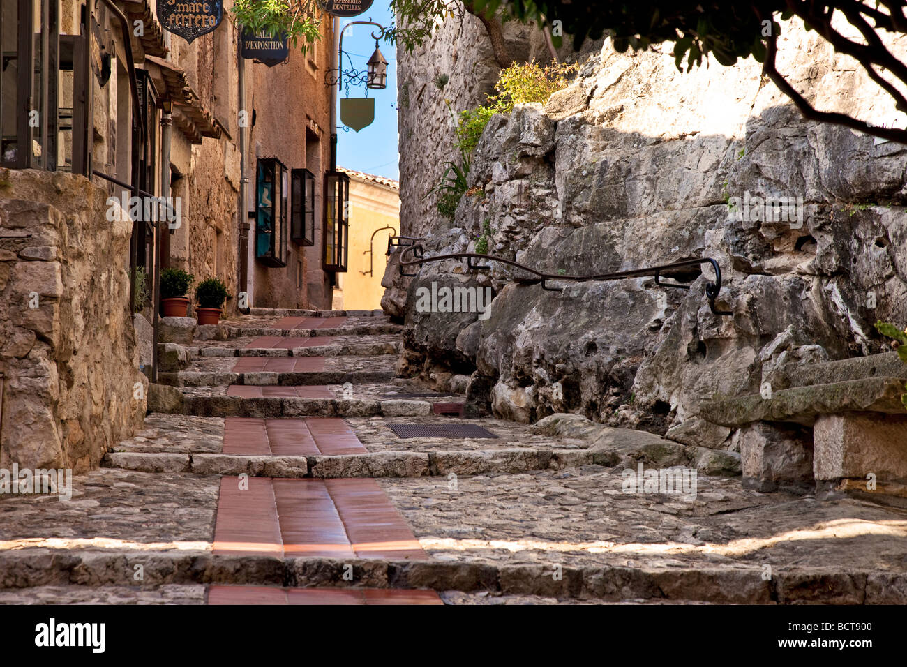 Die antike Straße über Eze entlang der Cote d'Azur, Provence, Frankreich Stockfoto