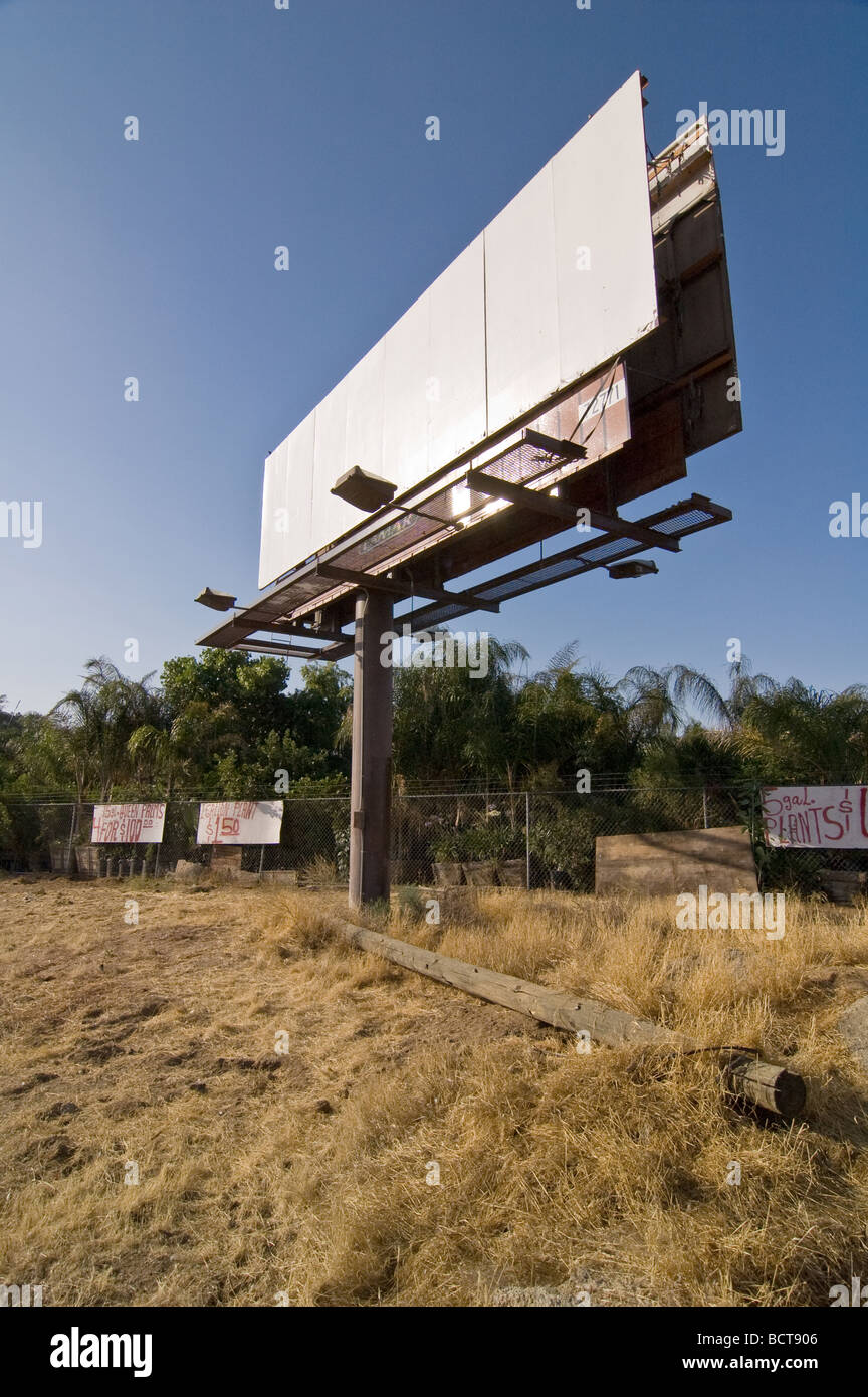 Eine leere Billboard off Highway 74, Southern California Stockfoto