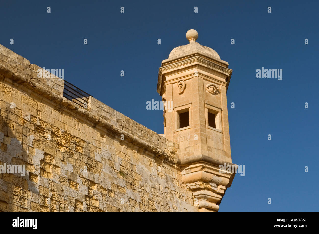 Wachposten Grand Harbour Valletta Malta Stockfoto