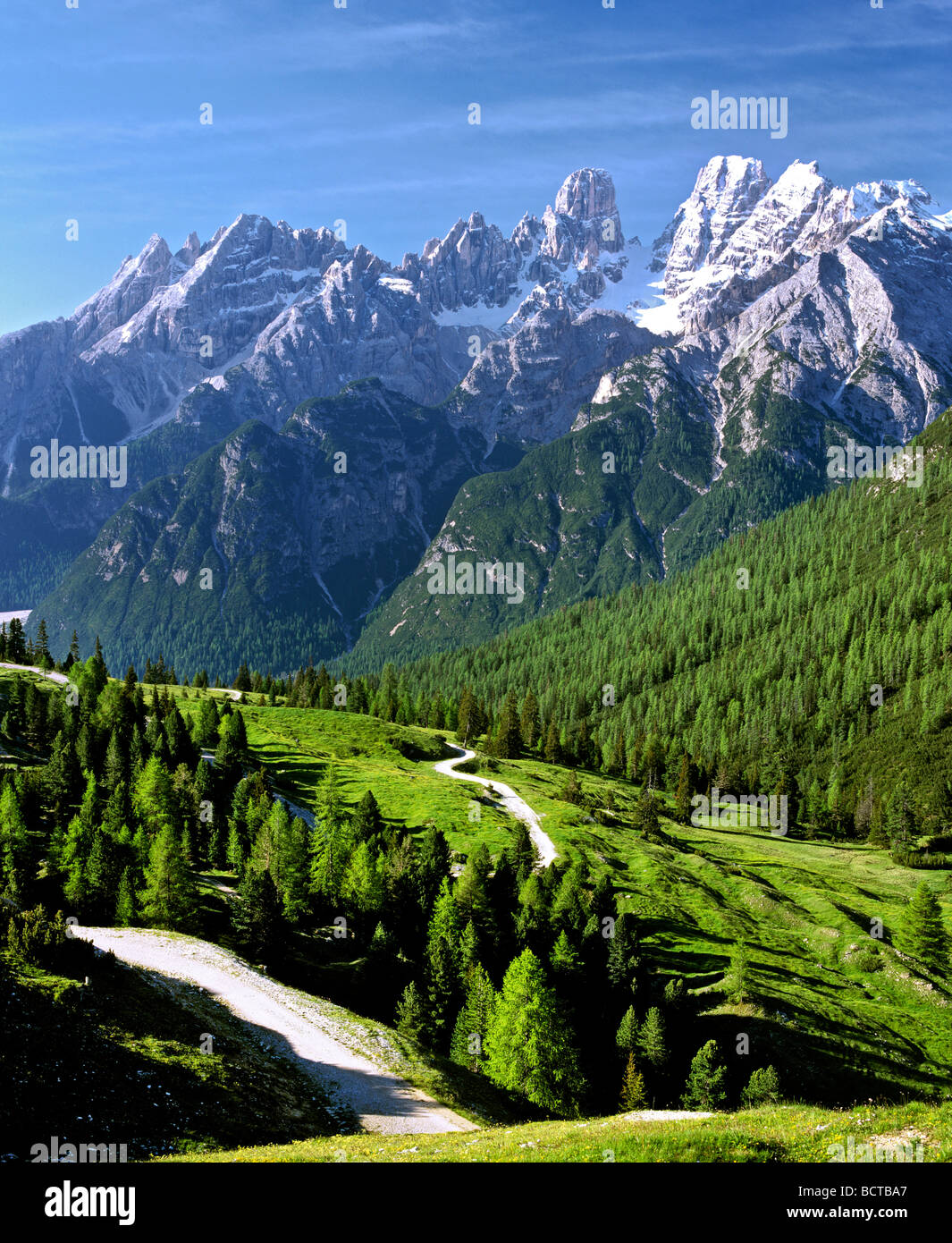 Zwischensprint hohe plateau, Zwischensprint Hochplateau Berge, Cristallo Gruppe Berge, Dolomiten, Südtirol, Italien, Europa Stockfoto