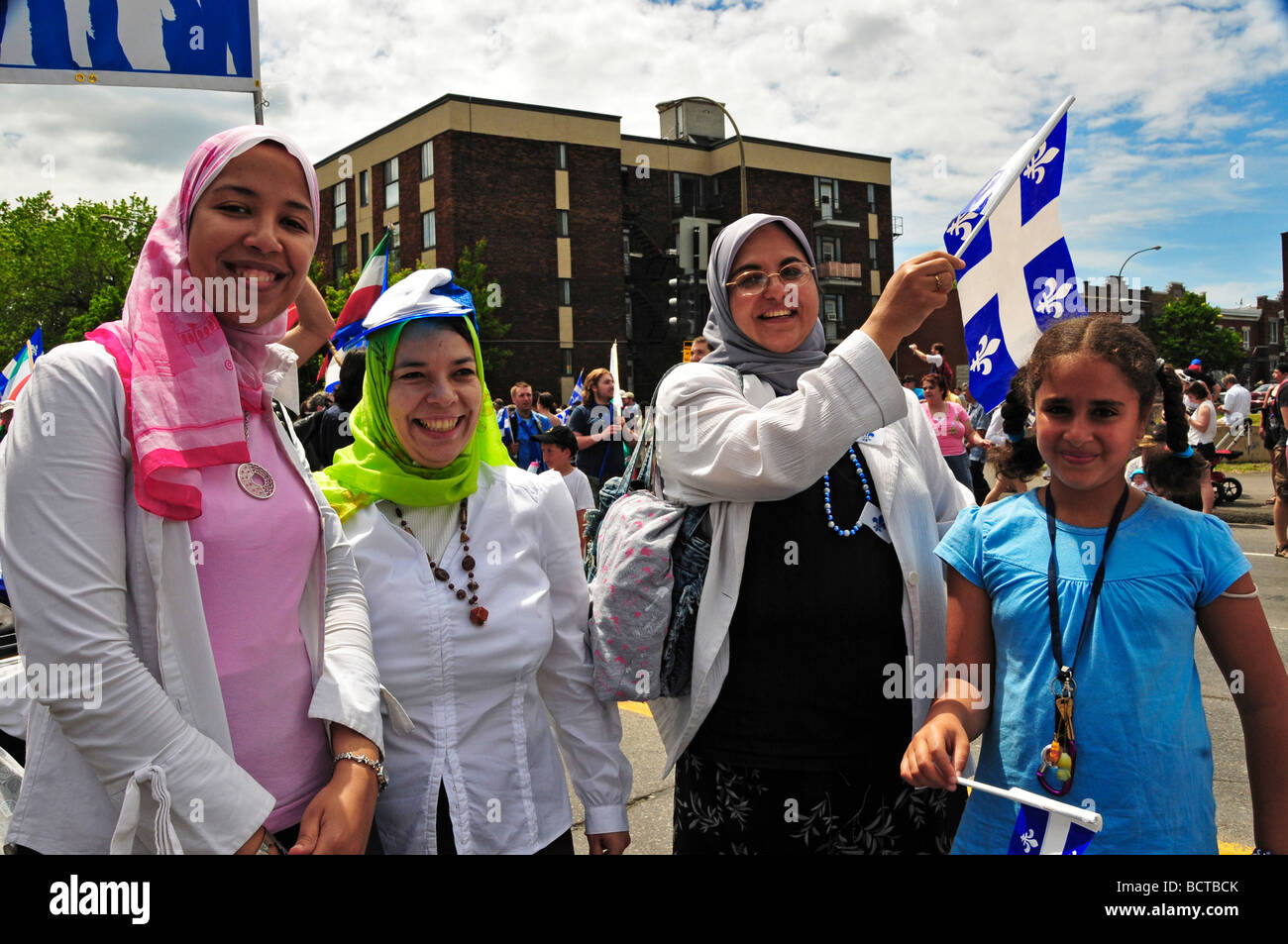 Muslimische Montreal Gemeinschaft feiert Saint-Jean-Baptiste day Stockfoto