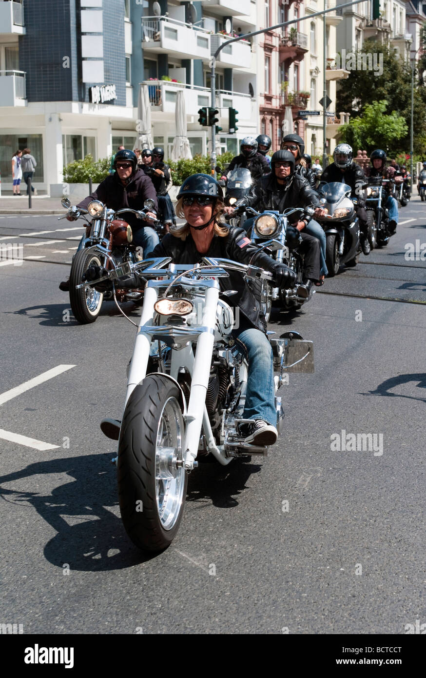 Motorrad-Parade, Crime City Run, Frankfurt am Main, Hessen, Deutschland, Europa Stockfoto