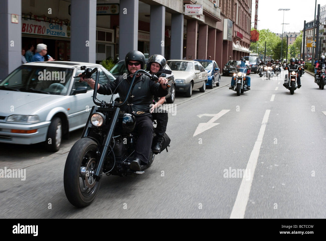 Motorrad-Parade, Crime City Run, Frankfurt am Main, Hessen, Deutschland, Europa Stockfoto