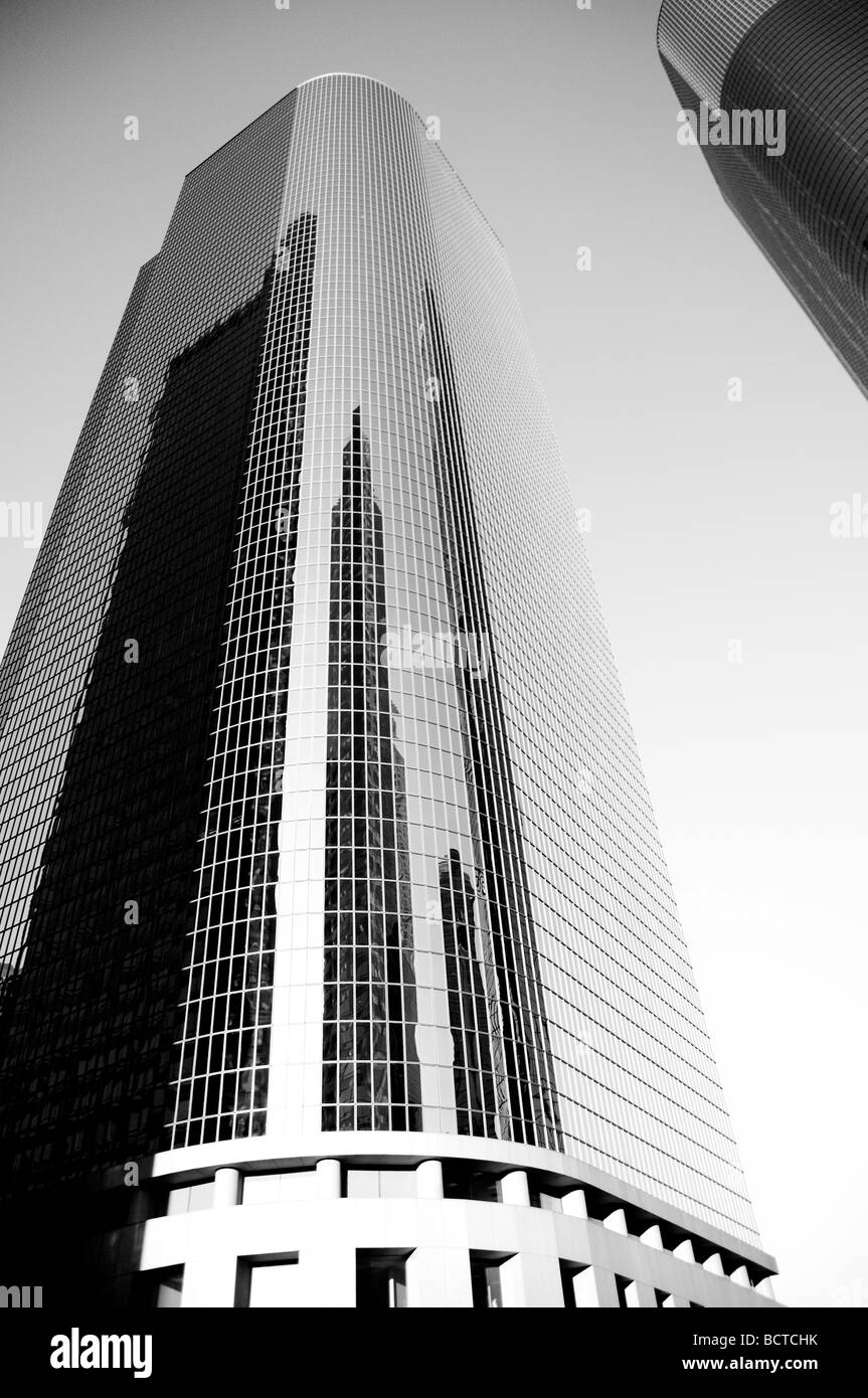 Schwarz / weiß-Gebäude in der Innenstadt von Los Angeles Stockfoto