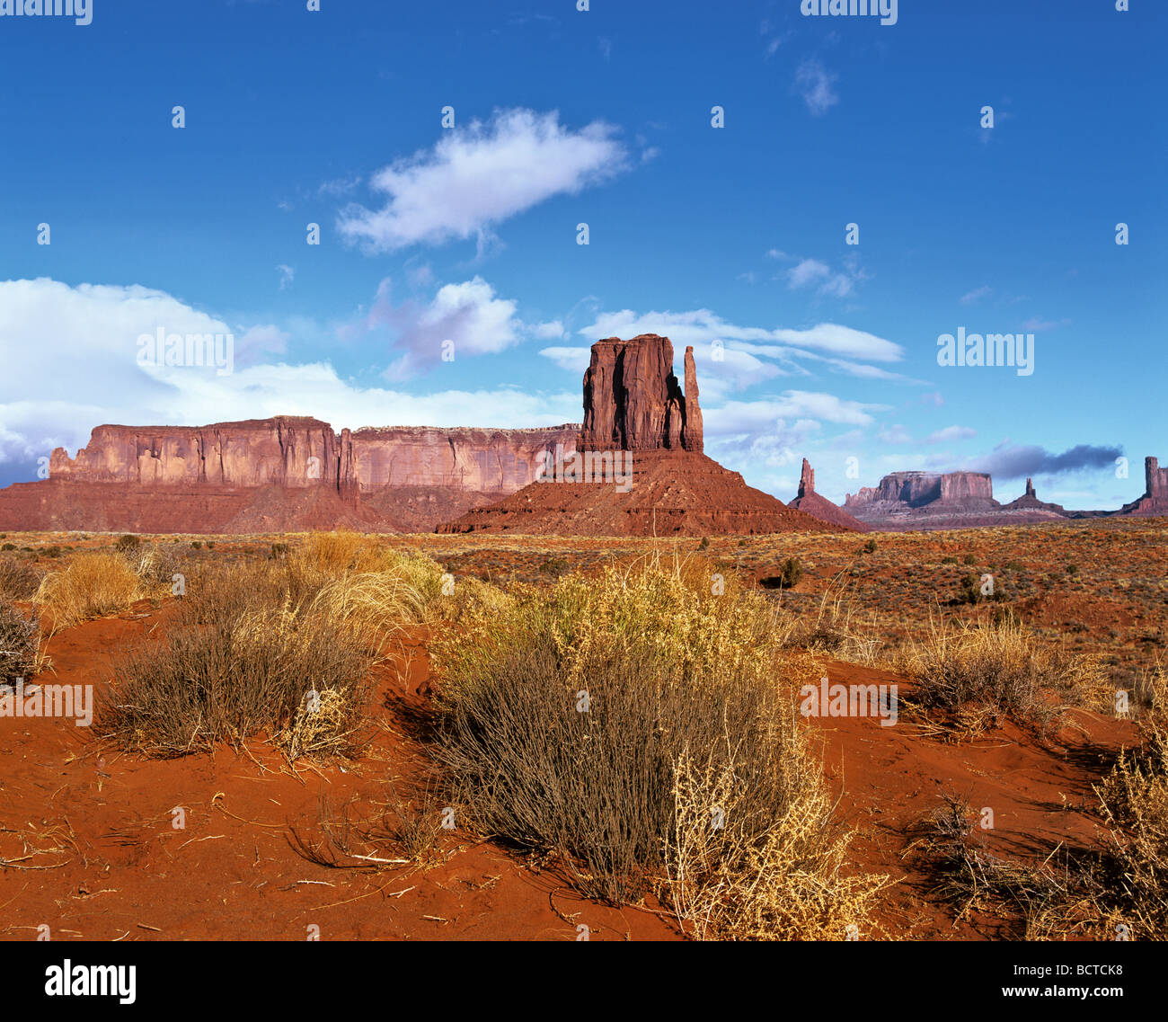 Monument Valley, Panoramablick, Arizona, USA Stockfoto