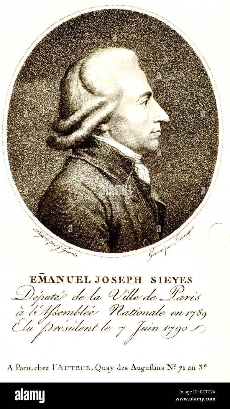 Emmanuel J. Sieyes (1748-1846) war ein französischer revolutionär Pamphletisten und Staatsmann. Stockfoto