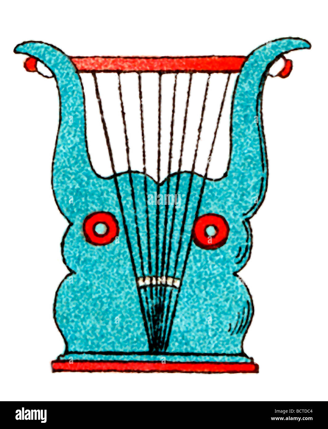 1882 die Grafik zeigt eine Anglo-Saxon Leier aus dem Mittelalter. Stockfoto