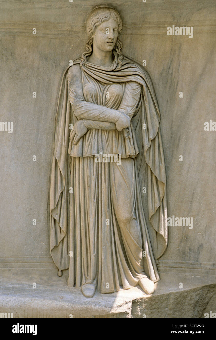 Alten römischen Relief, Darstellung einer Frau, Konservator des Palastes, Kapitolinische Museen, Kapitol, Rom, Latium, Italien, Stockfoto