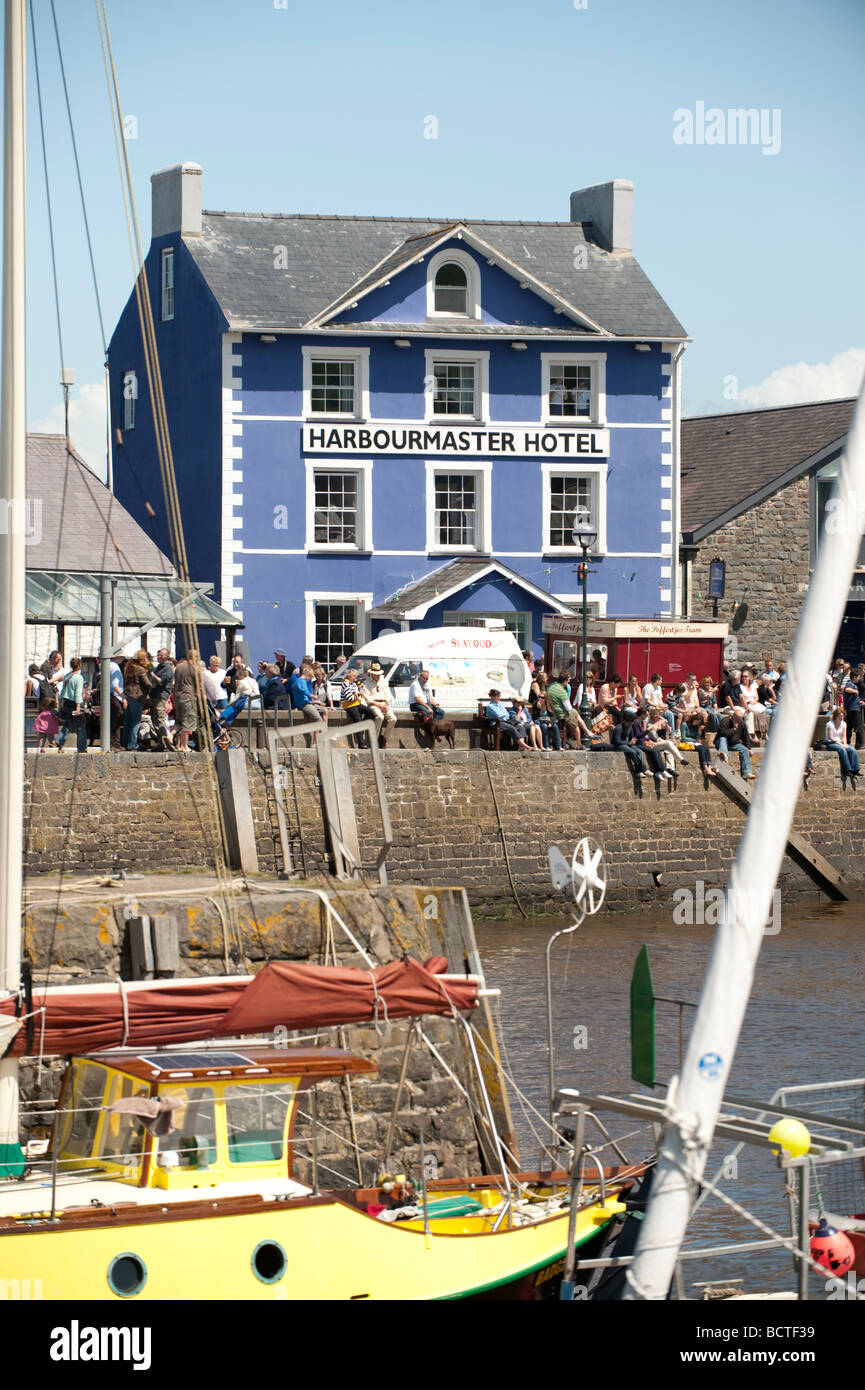 Das Luxushotel der Hafenmeister am Kai während Cardigan Bay Seafood Festival 2009 Aberaeron Ceredigion Wales UK Stockfoto