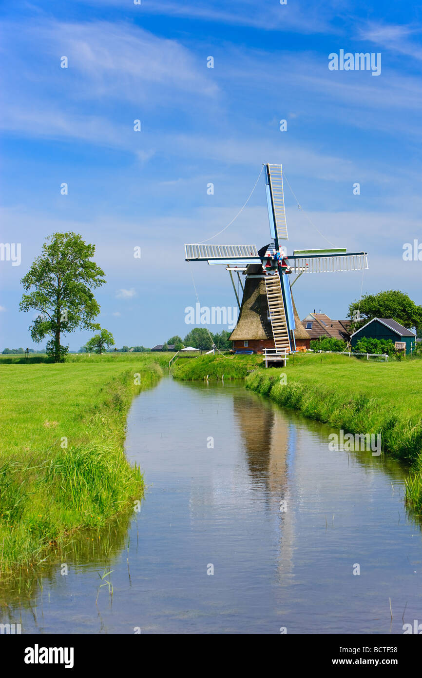 Windmühle Eolus Aduard Groningen Niederlande Stockfoto