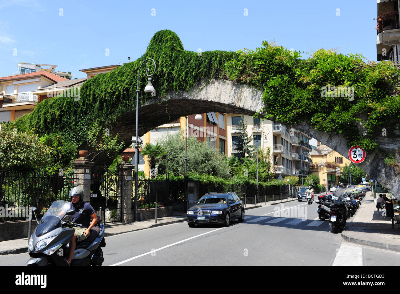 Europa Italien Rapallo Mittelmeer Ligurien Region römische Brücke Ponte Detto D Annibale gebaut Stockfoto