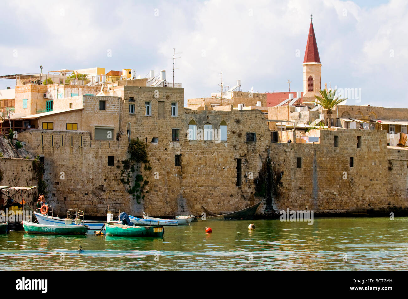 die historische Stadt am Mittelmeer von Akkon im Norden Israels Stockfoto