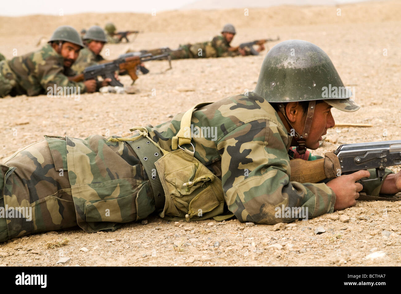 Afghanische Nationalarmee Rekruten in der Ausbildung an der Kabul Military Training Center Stockfoto