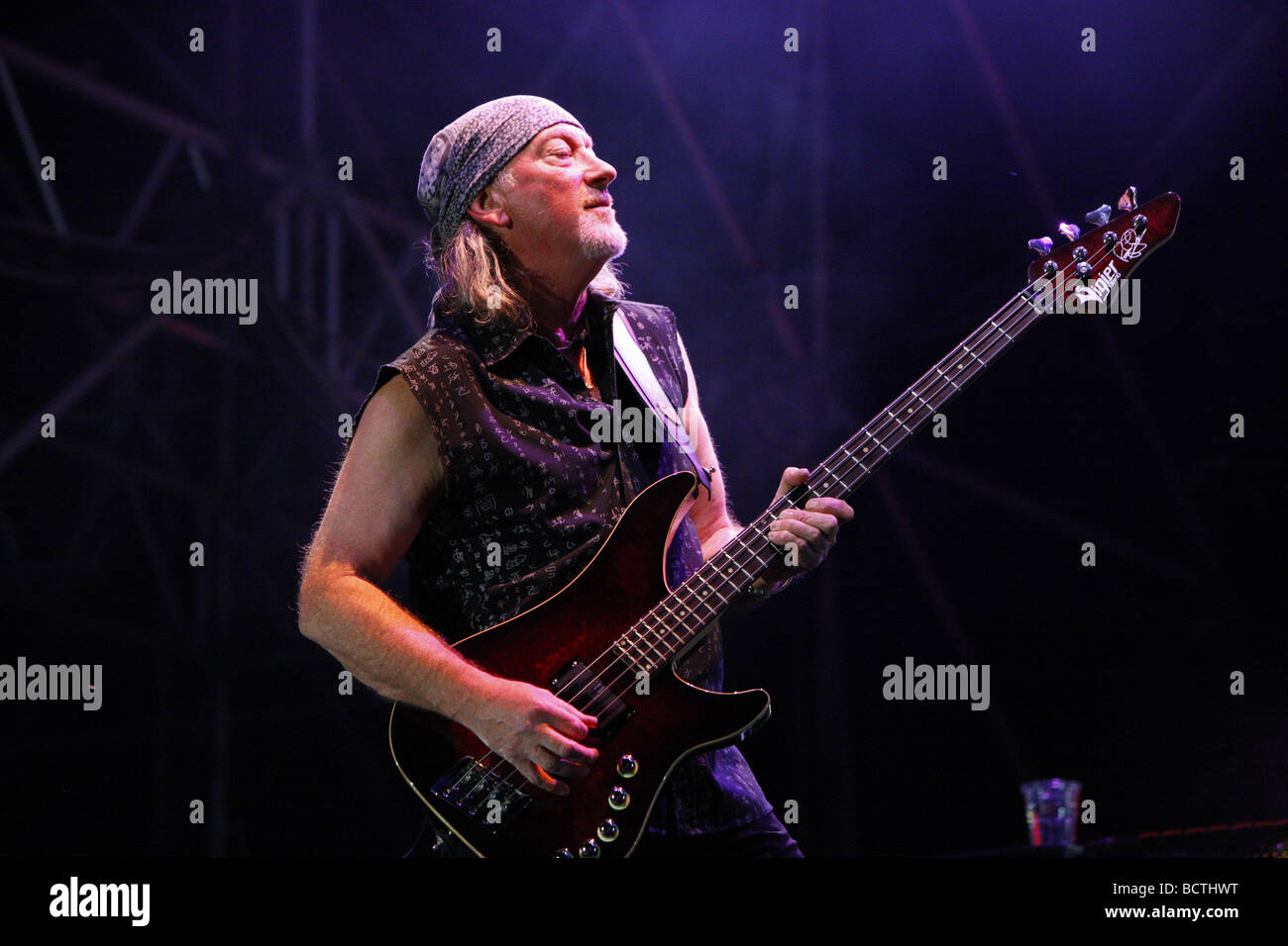 Roger Glover, Deep Purple, englische rock-Band, Open Air Festival, Muehldorf am Inn, Bayern, Deutschland Stockfoto