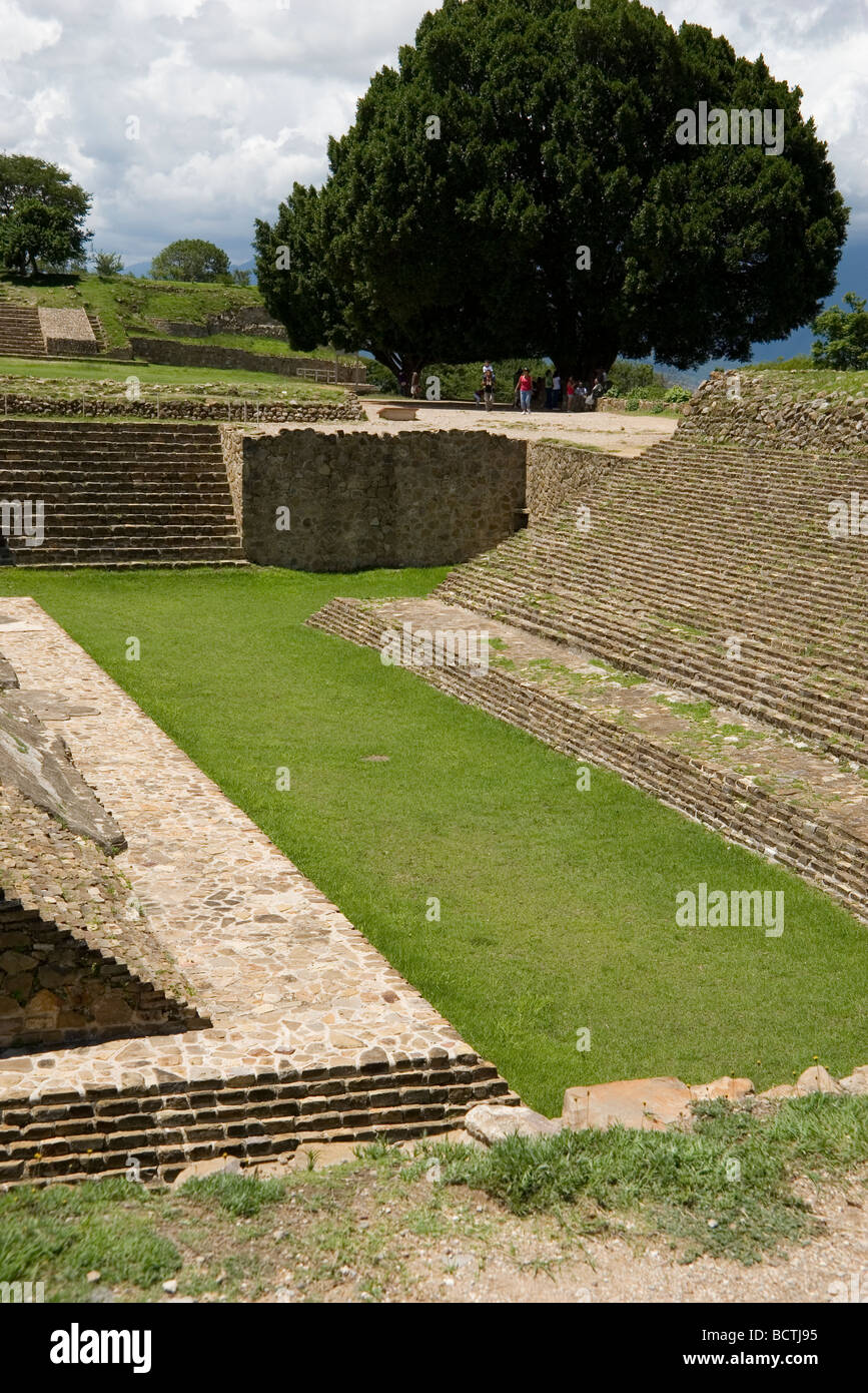 Ball Court Monte Alban Ruine Standort Oaxaca, Mexiko, 500 v. Chr. - 750 n. Chr. die älteste steinerne Stadt in Mexiko, Zapoteken Bauherren, Stockfoto