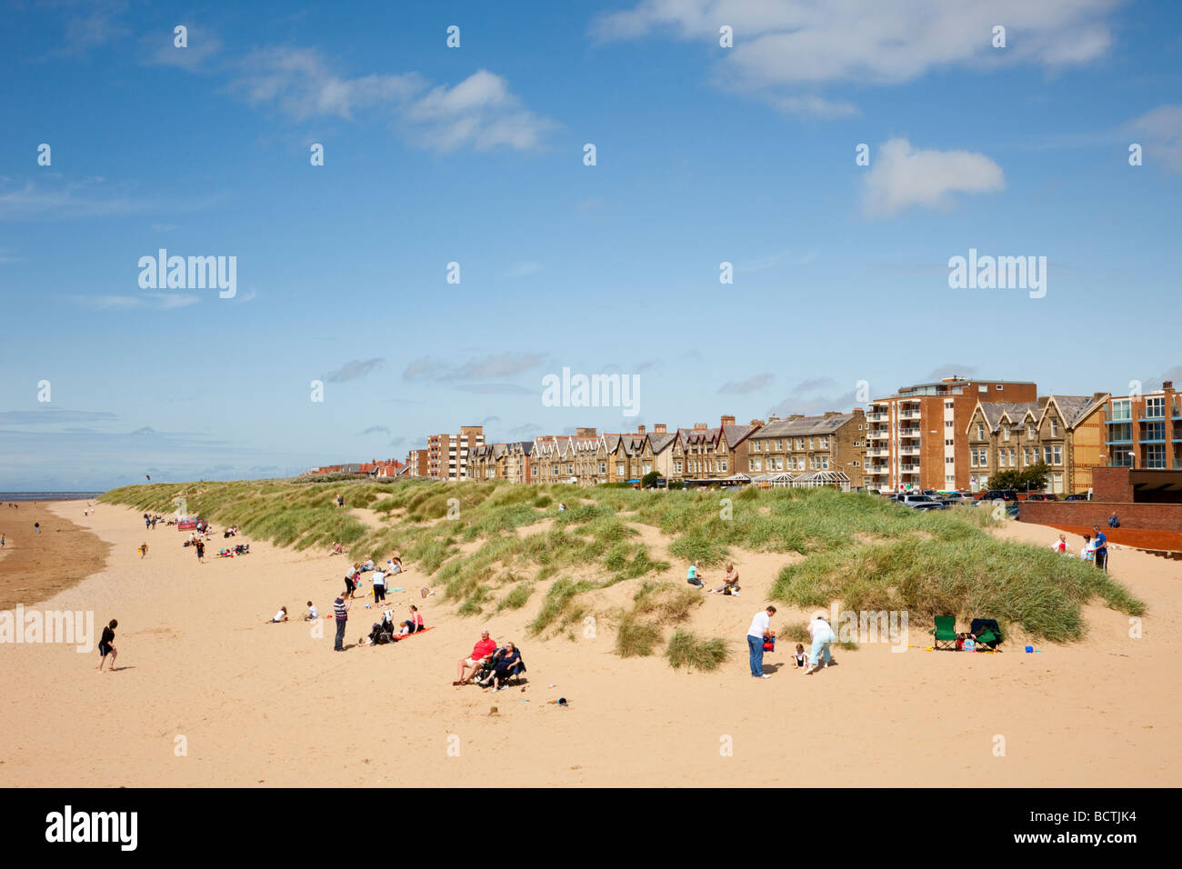 Lytham St Annes Lancashire England UK Sand Dünen am Sandstrand in Badeort an der Küste von Fylde Stockfoto