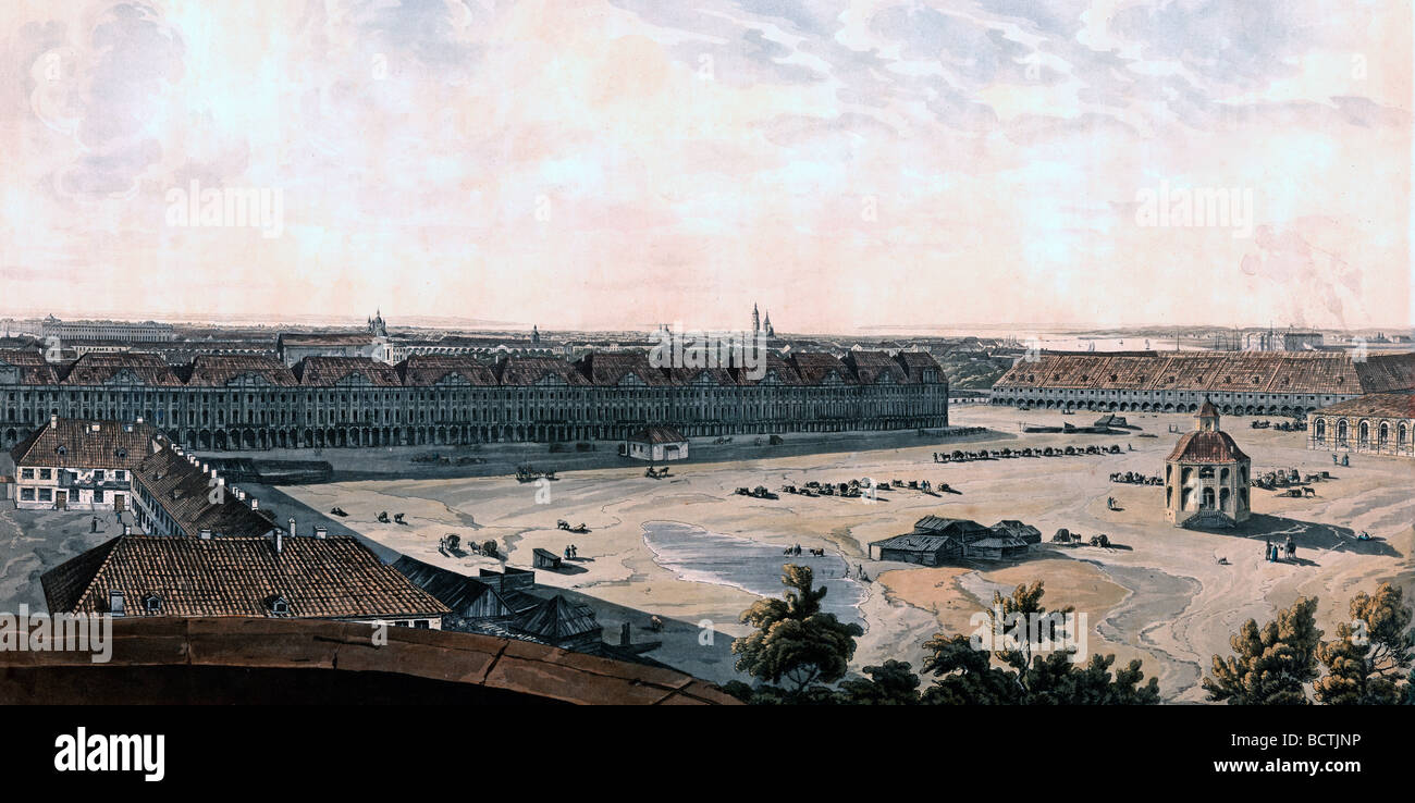 St. Petersburg, einschließlich der Akademie der Künste, Hochschulen, Cronstad (d. h. Kronshtadt), Lagerhallen und Gottorp weltweit. ca. 1805 Stockfoto