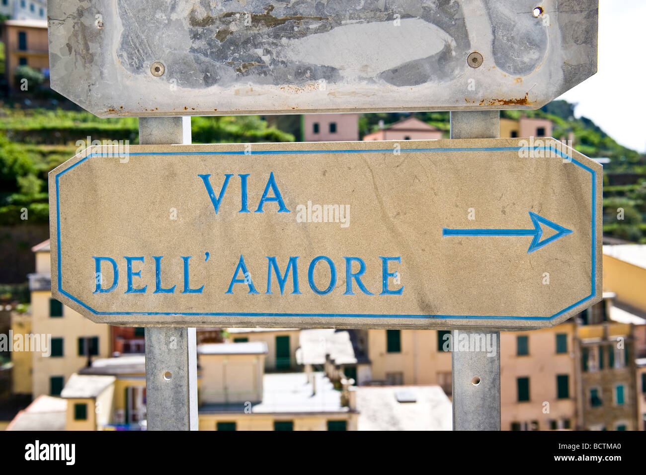 Via Dell Amore Riomaggiore La Spezia Italien Stockfoto