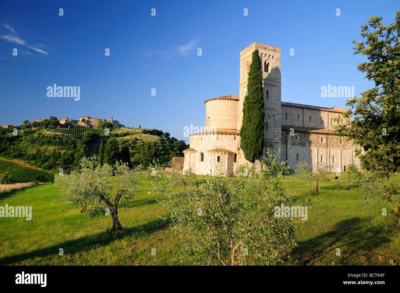 Antimo Abtei, Benediktiner-Kloster, Tuscany Stockfoto