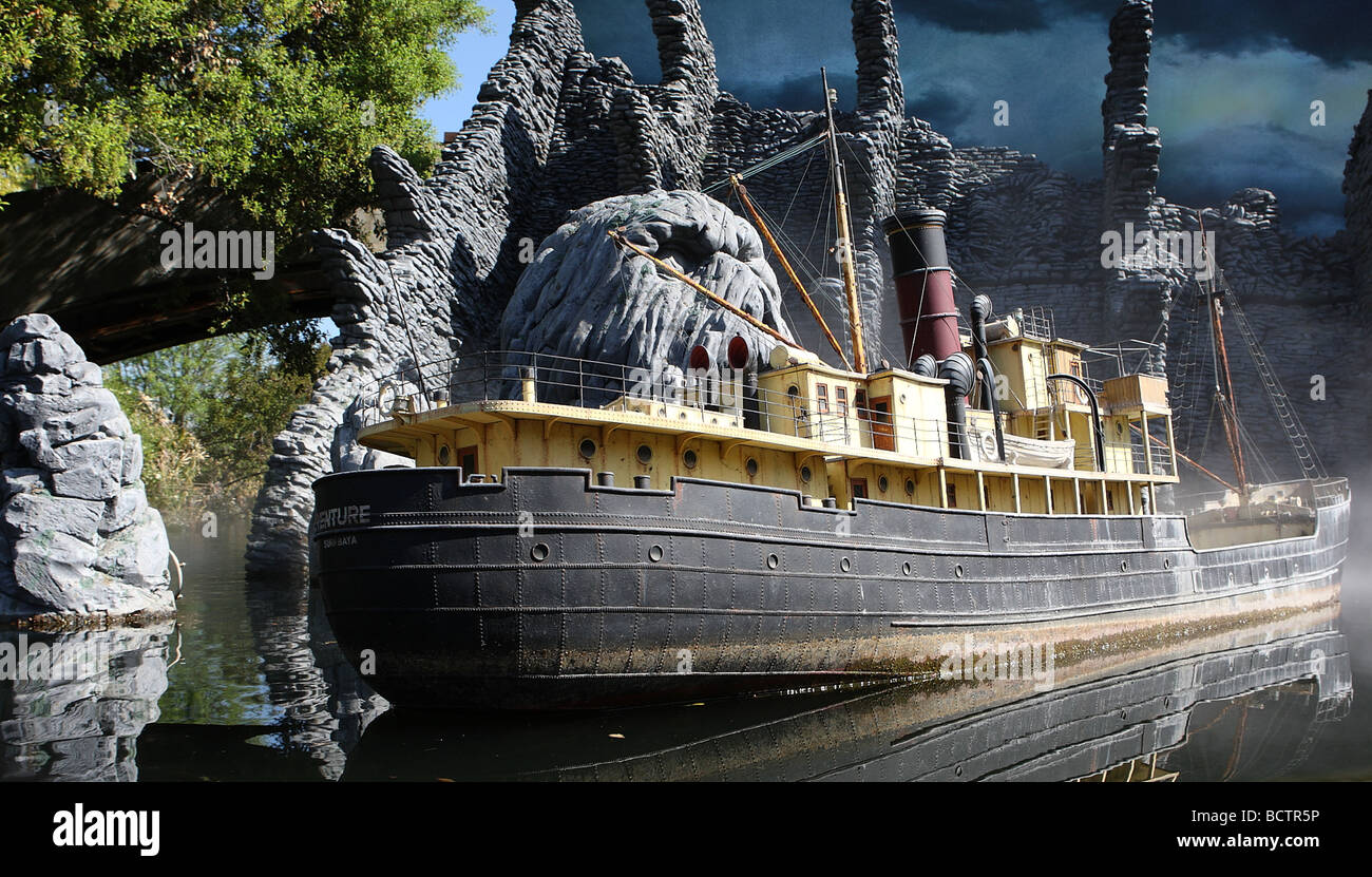 Modellschiff vom Filmset bei Universal Studios Kalifornien USA Stockfoto