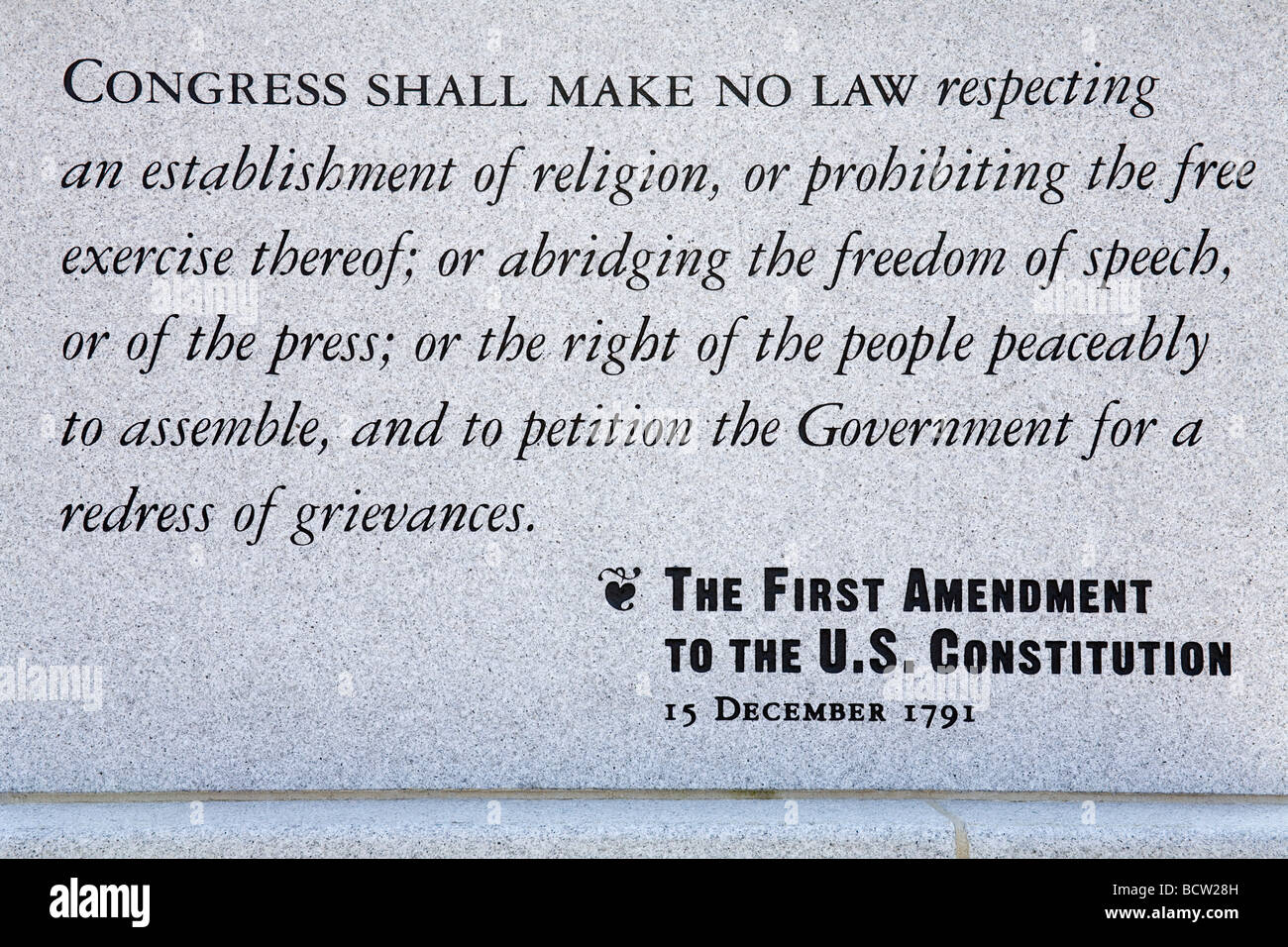 Gedenktafel erzählen First Amendment in uns Verfassung Unabhängigkeit nationaler historischer Park alte Stadt Philadelphia Stockfoto