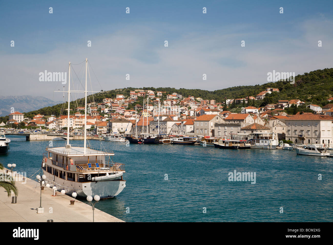 Trogir - Kroatien - Hafen Stockfoto