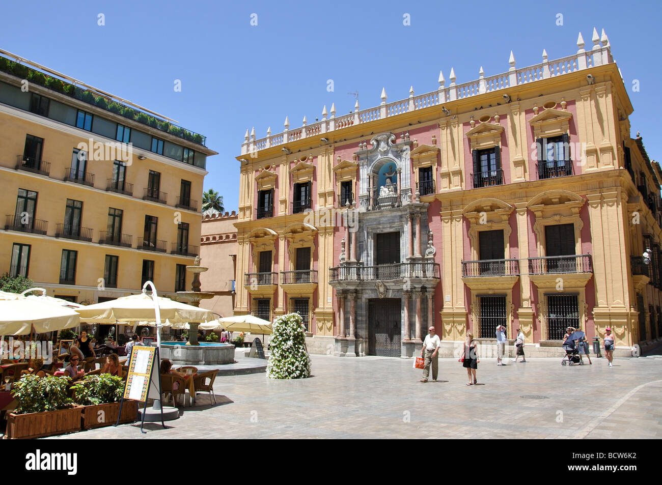 Plaza del Obispo, Malaga, Costa del Sol, Provinz Malaga, Andalusien, Spanien Stockfoto