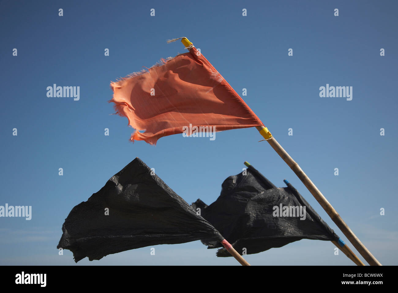 Fishermans Fahnen im wind Stockfoto