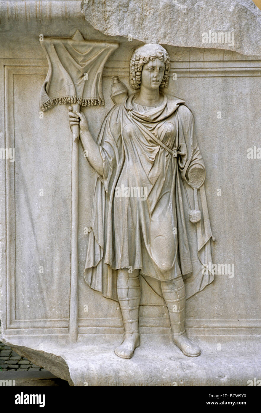 Alten römischen Relief, Darstellung einer Frau, Konservator des Palastes, Kapitolinische Museen, Kapitol, Rom, Latium, Italien, Stockfoto