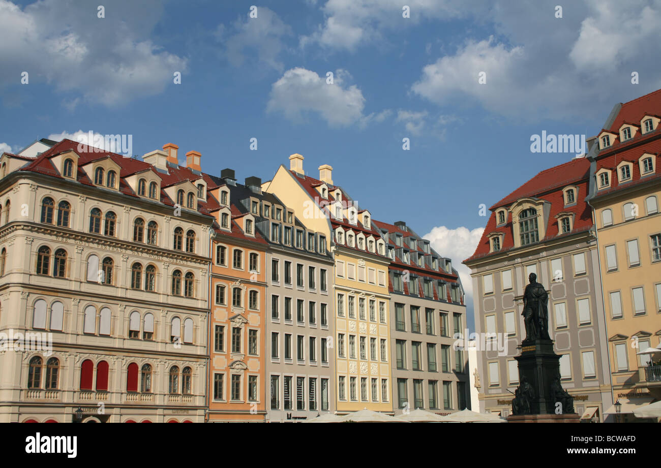 zentralen Fußgängerzone touristischen Bezirk Dresden Deutschland rekonstruiert Juni 2008 Stockfoto