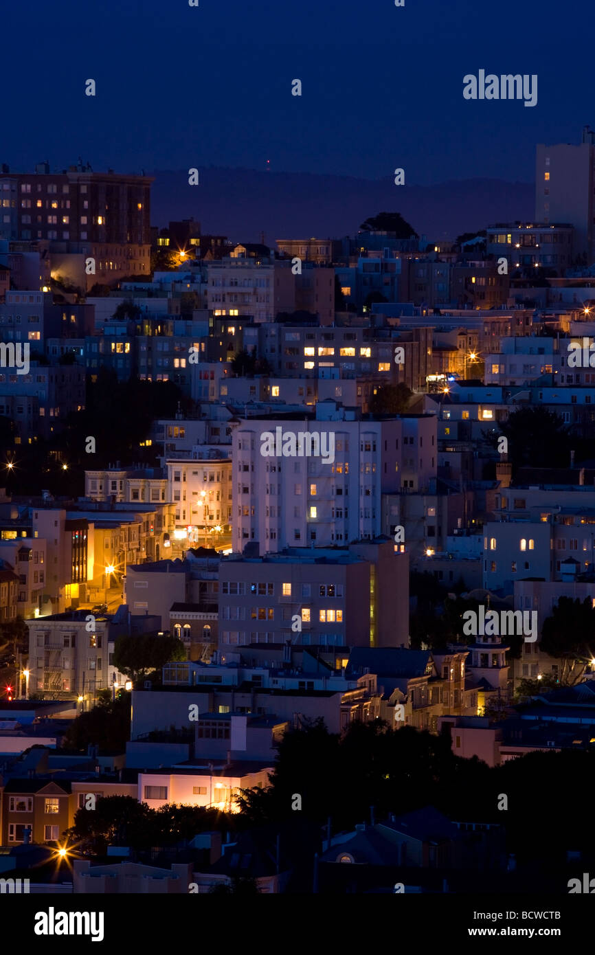 Nacht-Zeit-Stadt-Landschaft Stockfoto