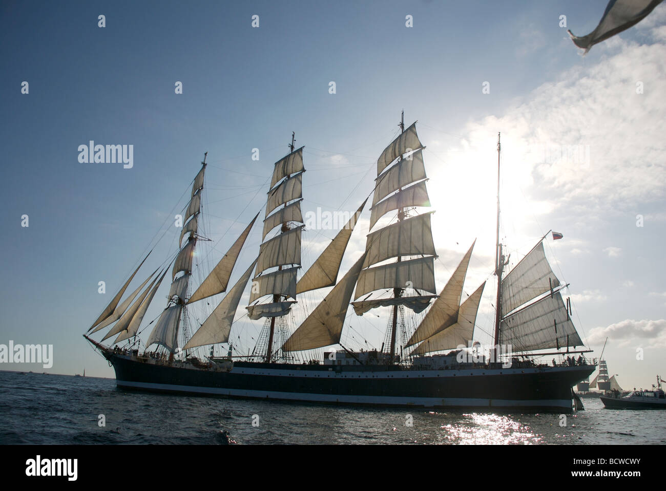 Das russische STS Sedov-Schiff, ein vier Masten aus Stahl Nachen, Funchal 500 Tall Schiffe Race 2008, Falmouth, Cornwall, UK Stockfoto