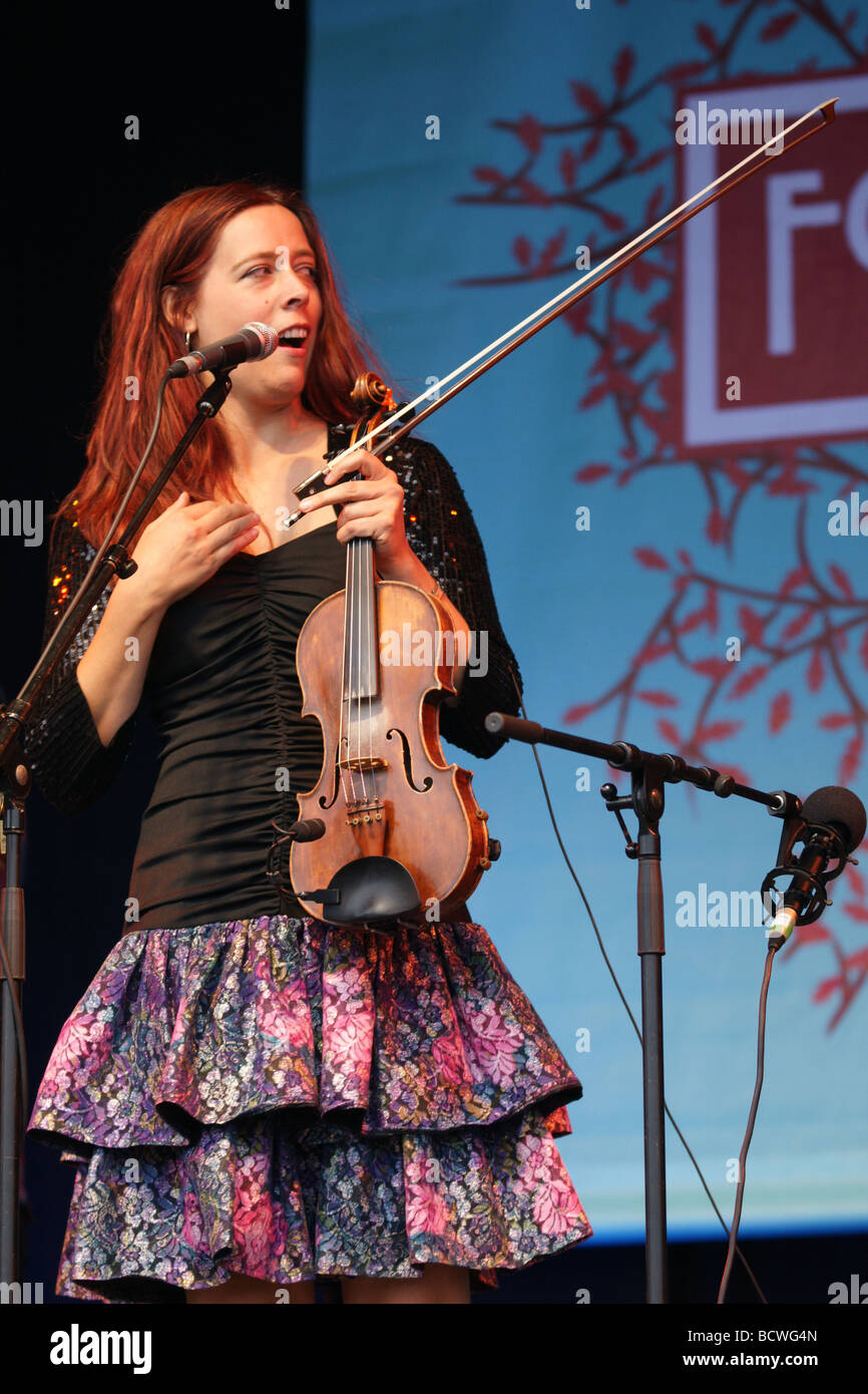 Kathryn Tickell auf das Volk durch die Eiche Festival 2009 Stockfoto