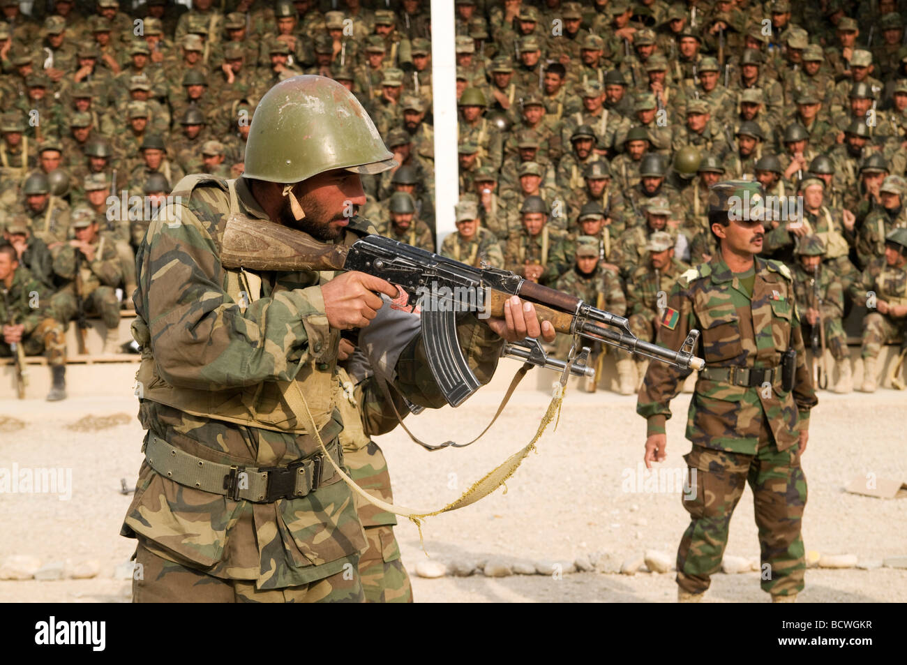 Afghanische Nationalarmee Rekruten in der Ausbildung an der Kabul Military Training Center Stockfoto