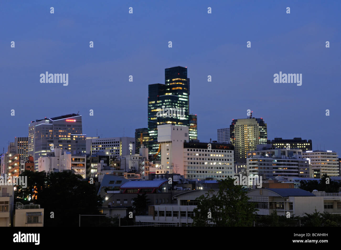 Blick von den Roppongi Hügeln im Roppongi Viertel von Minato, Tokio Japan Stockfoto