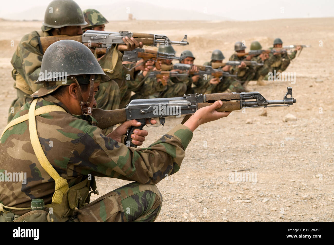 Afghanische Nationalarmee Rekruten in der Ausbildung an der Kabul Military Training Center Stockfoto