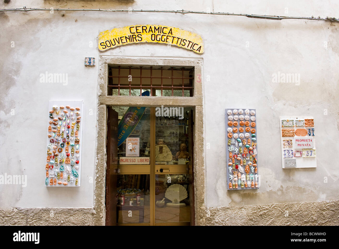 Shop für lokales Handwerk Pontremoli Massa Carrara Italien Stockfoto