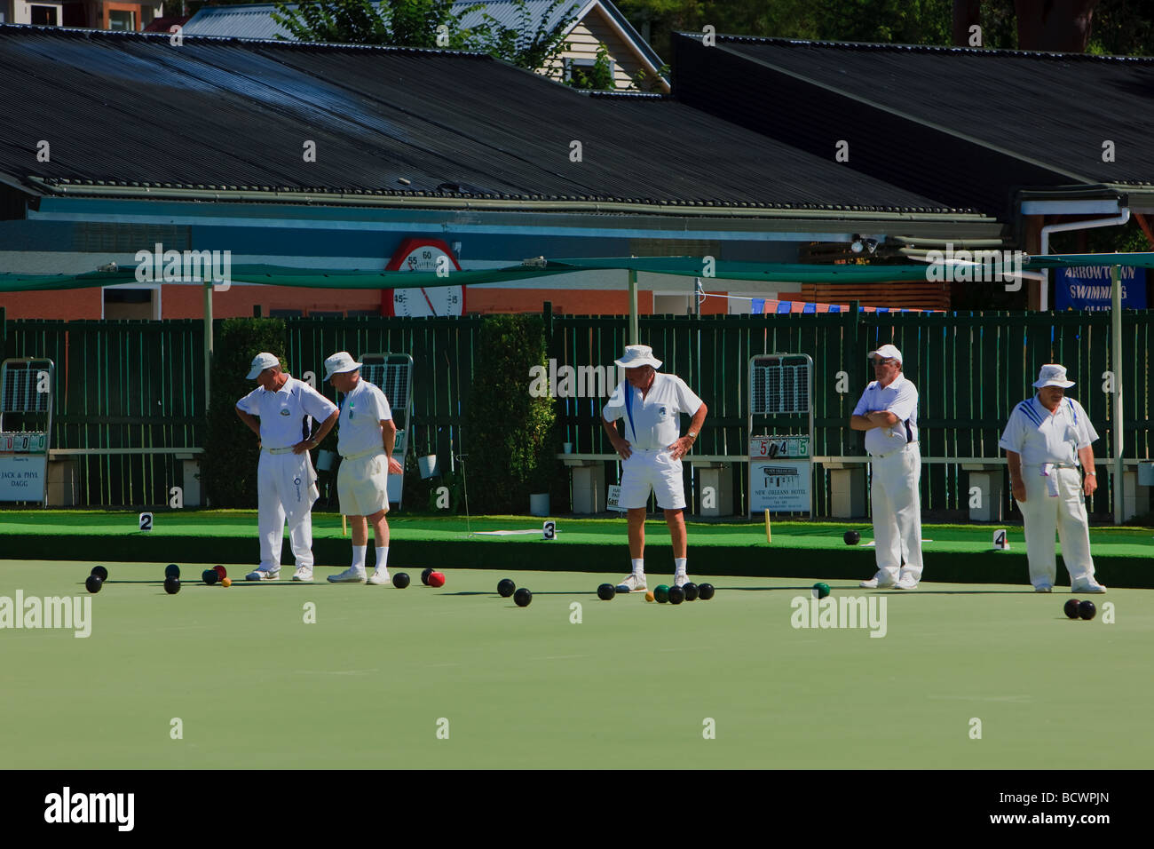 Spielen Schalen Arrowtown South Island Neuseeland Stockfoto