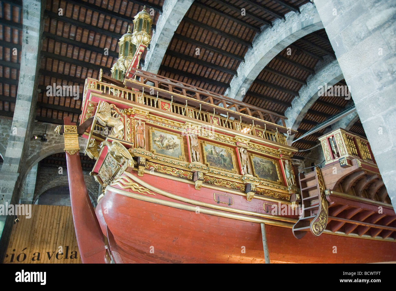 Maritime Museum königliche Galeere Barcelona-Katalonien-Spanien Stockfoto