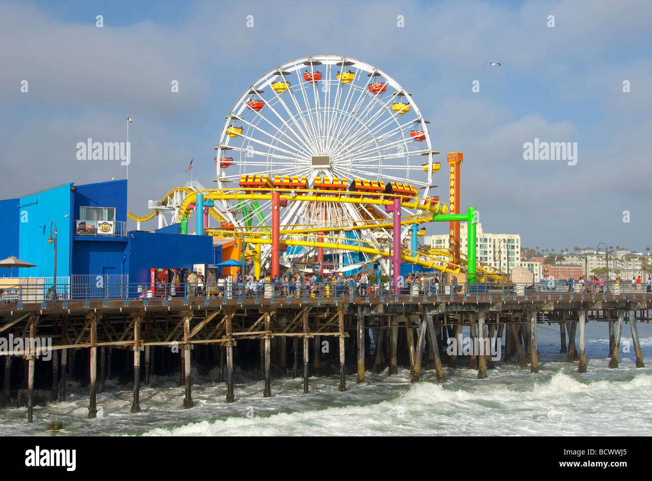 Der Santa Monica Pier in Santa Monica, Kalifornien. Stockfoto