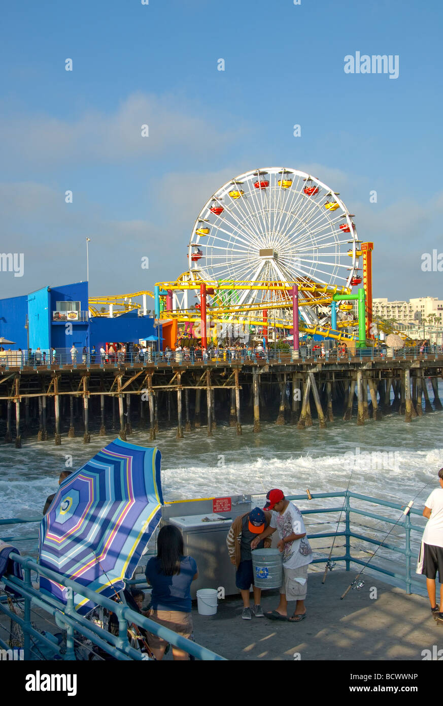 Der Santa Monica Pier in Santa Monica, Kalifornien. Stockfoto