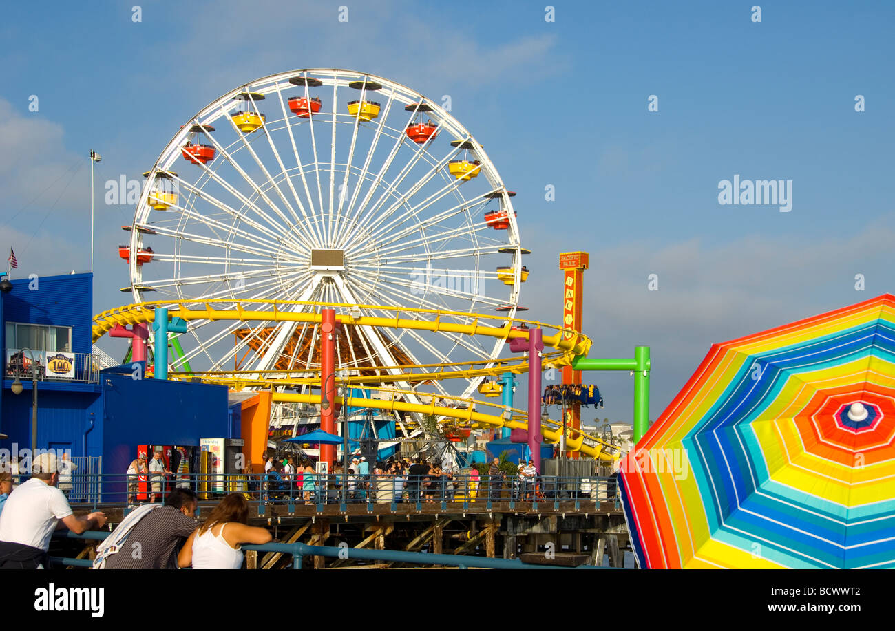 Der Santa Monica Pier in Santa Monica, Kalifornien. Stockfoto