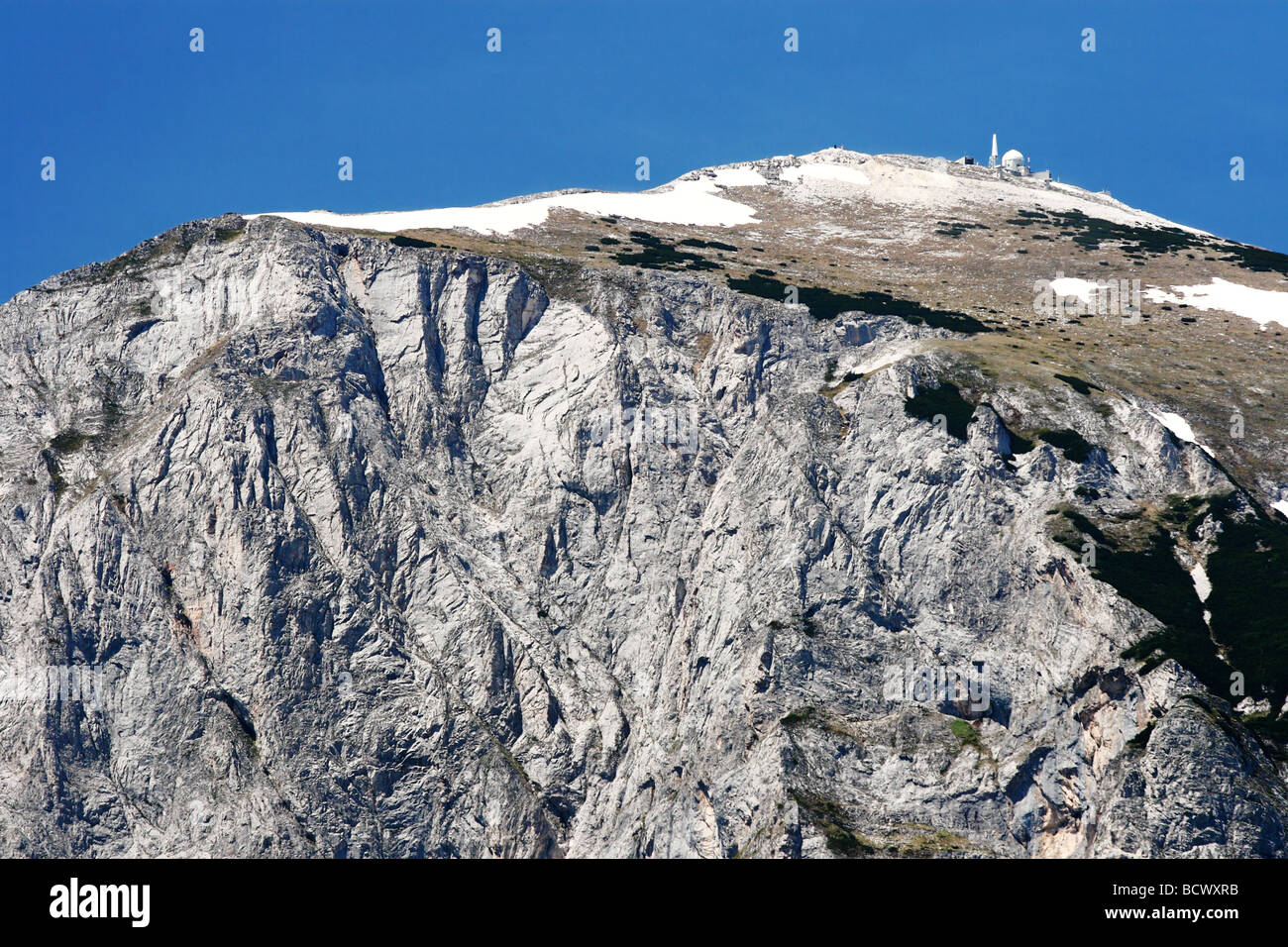 Blick auf die Berggipfel Solunska Glava Mazedonien Stockfoto