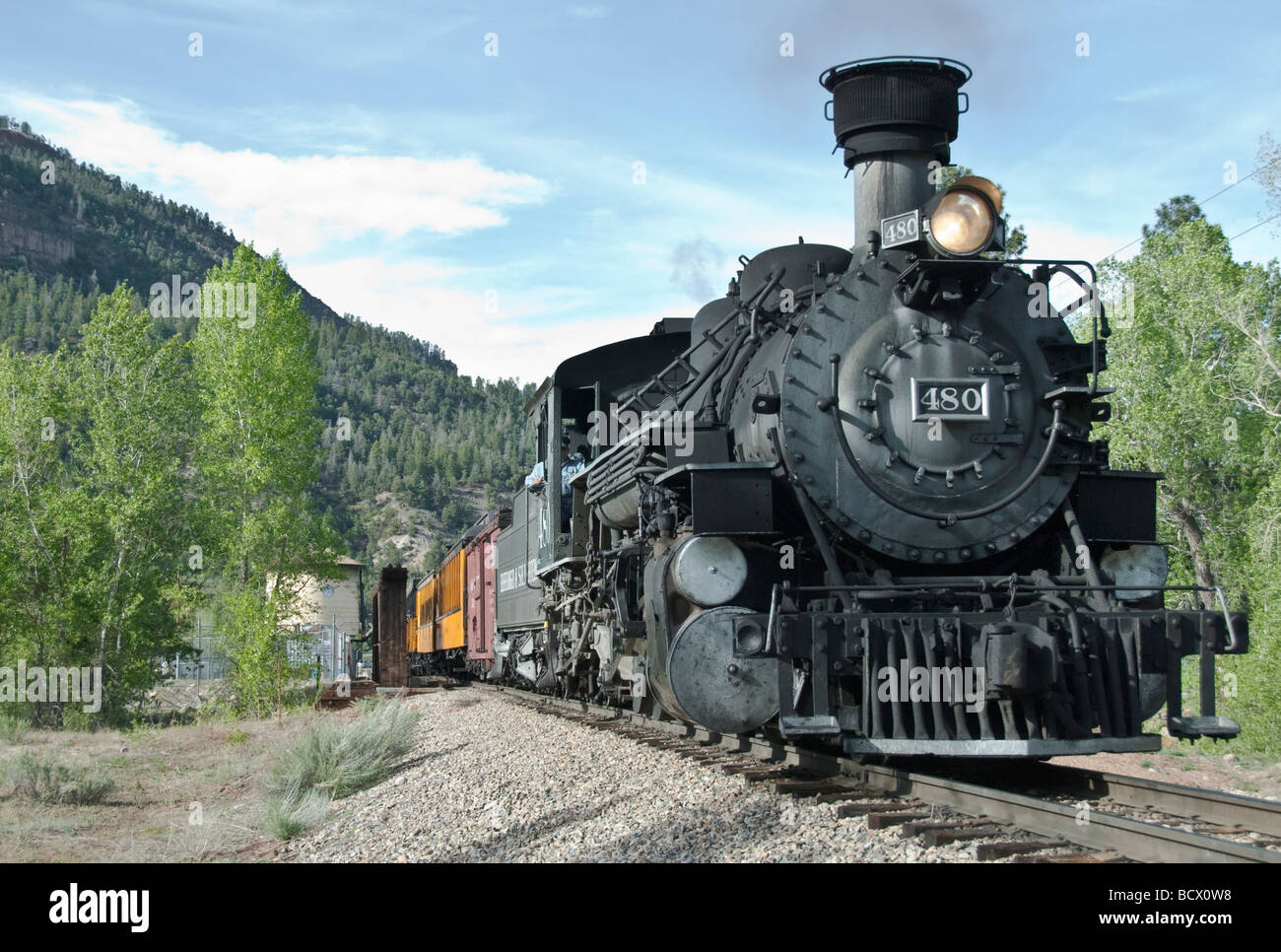 Colorado Durango The Durango Silverton Narrow Gauge Railroad Dampfmaschine Zug Lokomotive Stockfoto